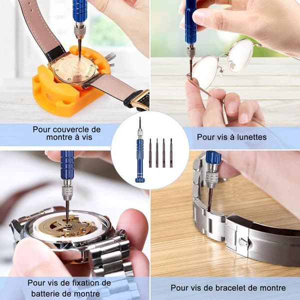 Klockverktygssats - Batteribyte - 15 utbytesvisare - Unisex