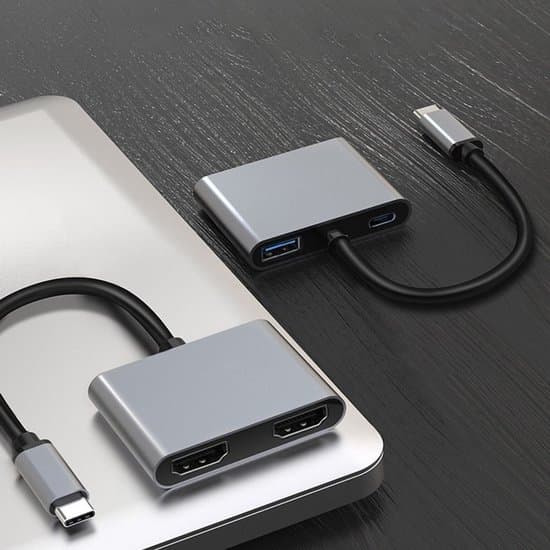 USB 3.0 dockningsstation, Type-C till dubbel HDMI, USB PD-hubb, stöder skärmexpansion