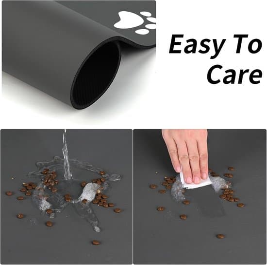 Fodermåtte til hunde - meget absorberende - hurtigtørrende - skridsikker - mørkegrå - 30 x 50 cm