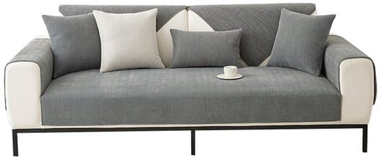Chenille sildebenssofaovertræk, skridsikkert, blødt/åndbart, 90x210cm, råhvidt
