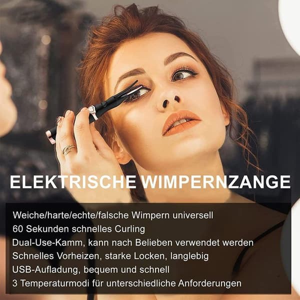Øjenvippebukker, opvarmet øjenvippebukker, elektrisk øjenvippebukker, USB-interface, 3 temperaturindstillinger