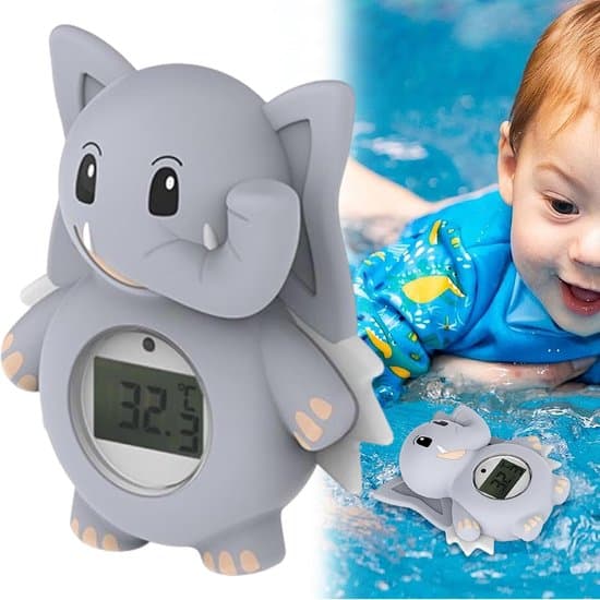 Babybadekartermometer, digital elefantformet smart bade- og poolmonitor