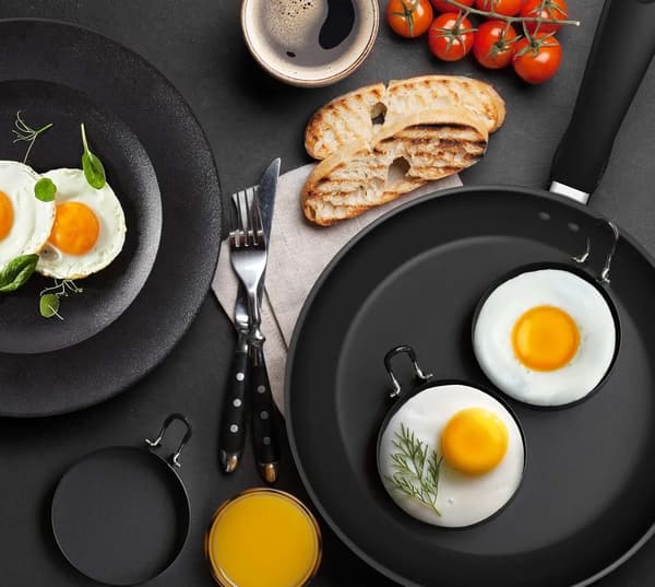 Omeletringe, 4-delt sæt af rustfri stål omeletringe, æg- og omeletforme - 9cm