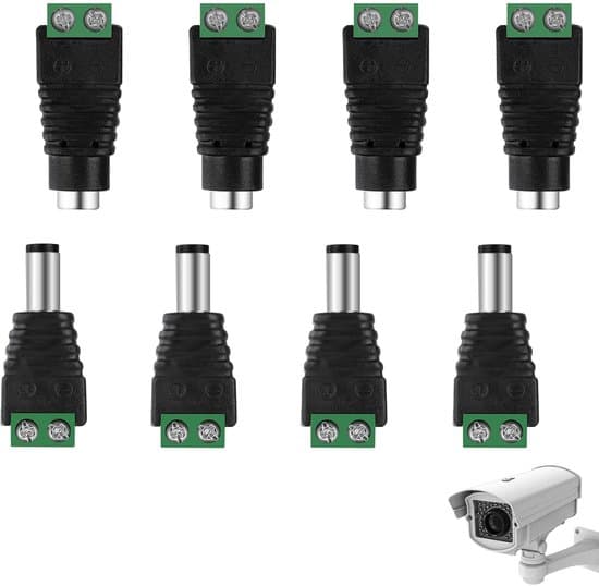 DC 5.5x2.1mm stik og 12V samleskinne - 1 cm - lampe