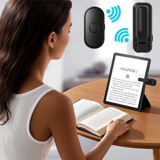 Fjernbetjening til Kindle Paperwhite, iPhone, iPad, Android tablets og e-læsere, Kindle tilbehør - sort