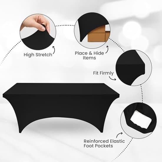 183x75x75 cm vit elastisk duk tvättbar rektangulär evenemangs-/festduk