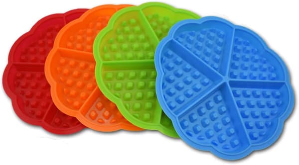 Non-stick silikone vaffelform - 4 hjerteformede vaffelforme - 5 hulrum - muffinform