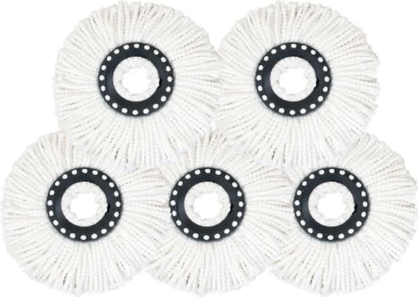 5-pak mikrofiber moppehoveder til spand (hvid)