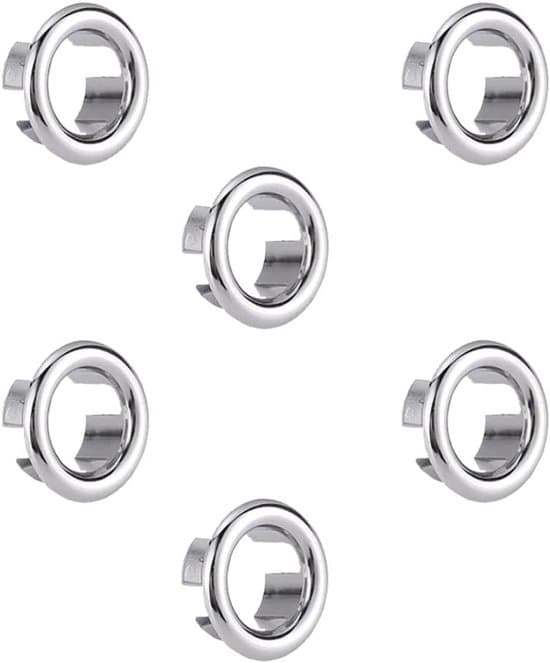 6 overlappende sølvringe