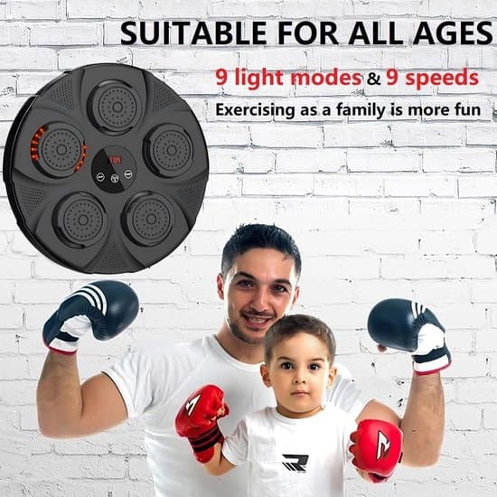 Bluetooth boksemaskine med LED-lys, USB genopladelig, sort