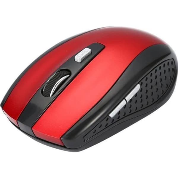 Trådløs mus - Rød model - 6 knapper - 1600 DPI - USB