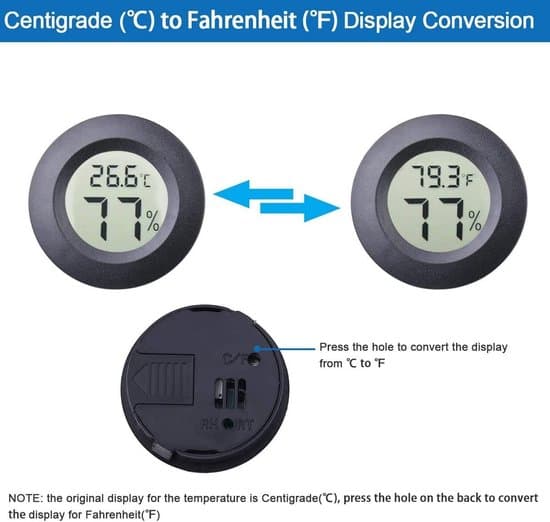 Mini Termometer og Hygrometer - Hygrometer - Indendørs Klimamonitor - Hurtig respons, hvert 10. sekund - 2-pak - Sort