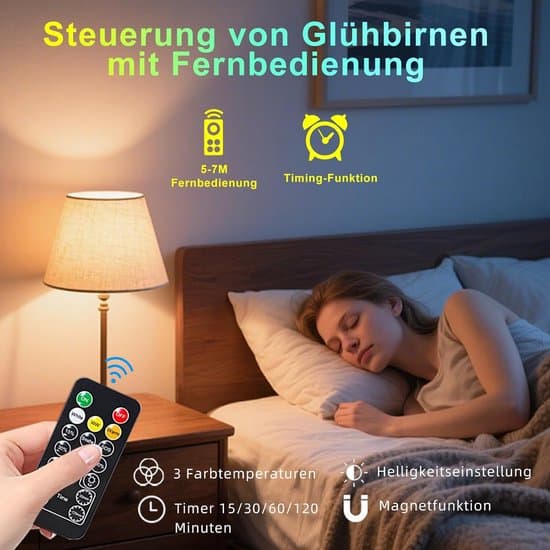 Genopladelige og dæmpbare LED-pærer med fjernbetjening, E14-interface, USB-C-interface, 2-pak