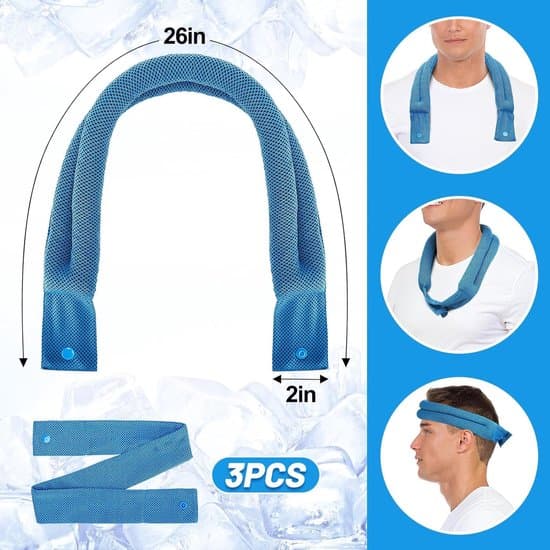 3-pack kylande nackband – med tryckknappar
