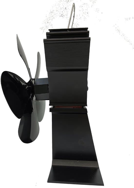 Brændeovnsventilator, 5-bladet brændeovnsventilator med termometer