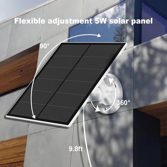 5W solpanel til genopladeligt udendørs sikkerhedskamera med Micro USB og USB-C