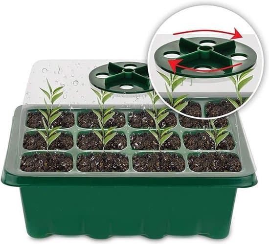 10-pack fuktighetskontrollerade såbrickor - 12-cell/lock - Grön