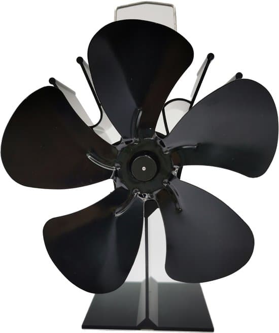 Brændeovnsventilator, 5-bladet brændeovnsventilator med termometer