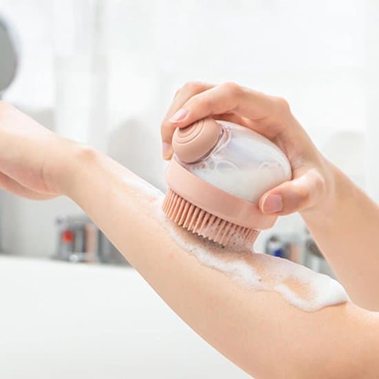 Ergonomisk Silikone Kropspeeling Badebørste - Pink