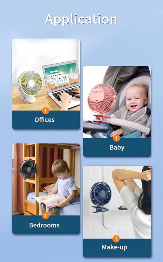 Clip-on blæser - Genopladelig - Med klips - Sort