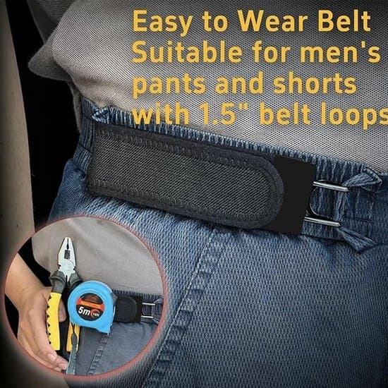 Spændeløst bælte, 2 stk., elastisk bælte, justerbart bælte, elastiske bælter til jeans, behageligt og usynligt, sort