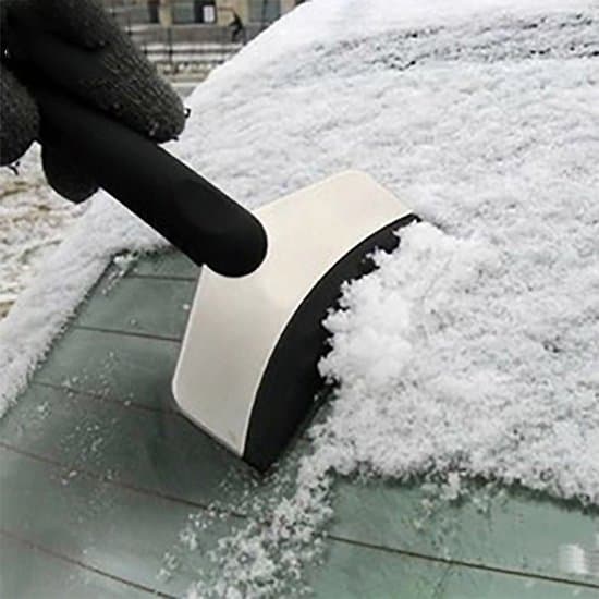 2-delt sneskovl, Sneskovl i rustfrit stål til biler, til udendørs vinteraktiviteter, Mini sneskovl til biler, 17*10,7 cm, Sort