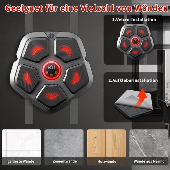 Boxningsmaskin, smart Bluetooth väggmonterad modell med handskar