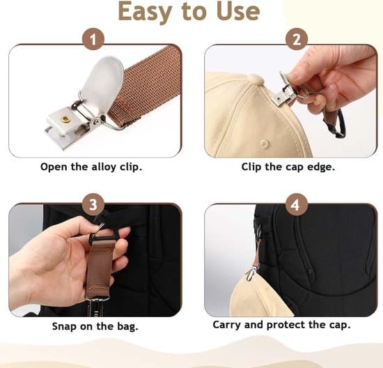 5-pak elastiske rejsehatteclips - Multi