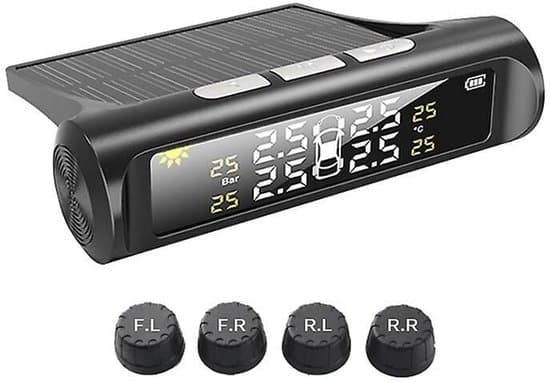 Bildäckstryckmätare, däcktrycks-LCD-display, automatiskt säkerhetslarm - färgskärm, extern däcktryckssensor