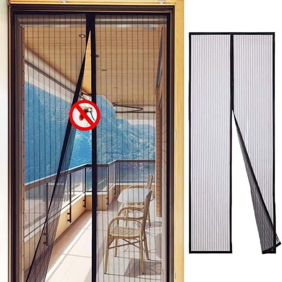 210x100cm Sort Magnetisk Insektnet Dørgardin