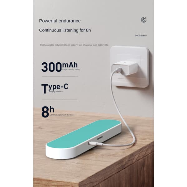 Pude Bluetooth-højttaler, White Noise Sleep Speaker Box, Forbedrer søvnkvaliteten - Blå