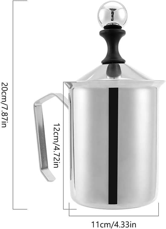800 ml manuel mælkeskummer, velegnet til kaffe og cappuccino.