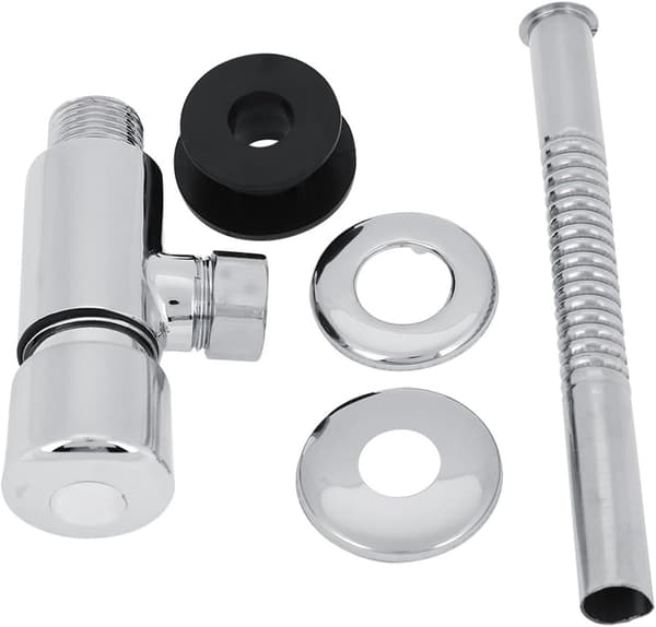 Toalettspolventil, tryckknappsspolventil - silver
