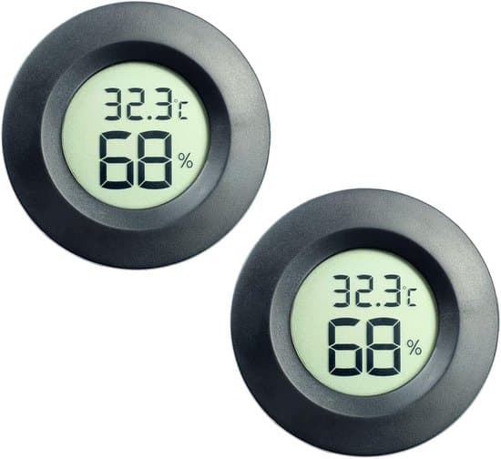 Mini Termometer og Hygrometer - Hygrometer - Indendørs Klimamonitor - Hurtig respons, hvert 10. sekund - 2-pak - Sort