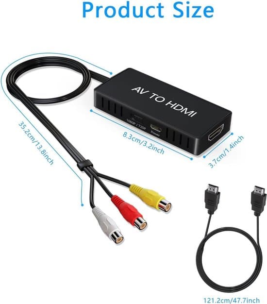 AV til HDMI-konverter - 1080P komposit lyd-videoadapter