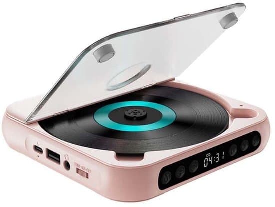 Bærbar Bluetooth CD-afspiller - HiFi Stereo - Pink