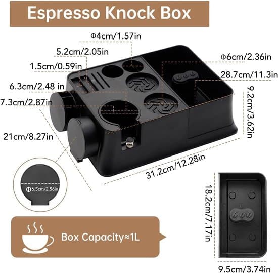 Kaffeværktøjsstation - Espresso Organizerboks - Sort