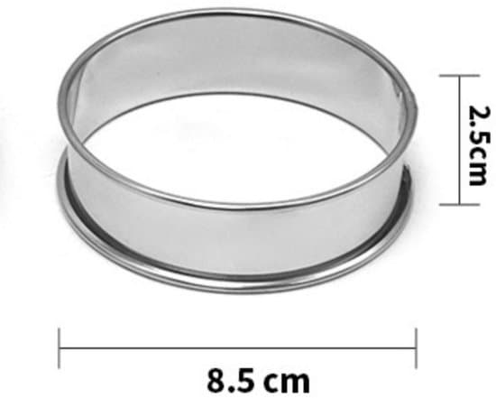 8 cm 304 rustfrit stål rund kagebageform med non-stick belægning, til chokolade, småkager, mousse