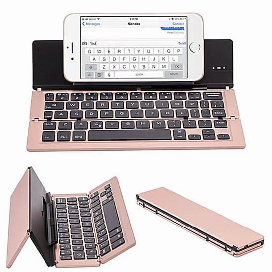 Bærbart foldbart tastatur, Bluetooth foldbart trådløst telefon-/tablet-standertastatur