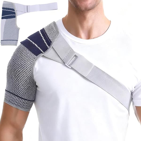 Justerbart axelstöd för rotatorkuff och smärtlindring, unisex S/M.