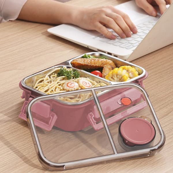 Bento-boks med dobbelt rum og bestik