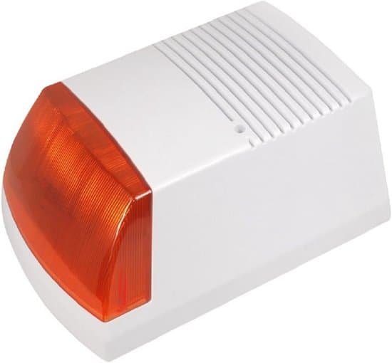 Analogt solcellealarmsystem med LED-sirene og blinklys