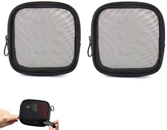 2-pack svarta andningsbara necessärer och kosmetikväskor i mesh för resor