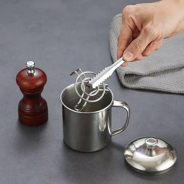 Mini dampstativ, 6 stk. (ca. 6 cm i diameter) rundt æggedamper i rustfrit stål