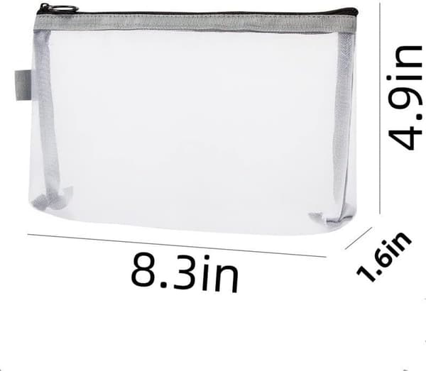 2-pack bärbara necessärer och kosmetikväskor i nylonmesh med dragkedja