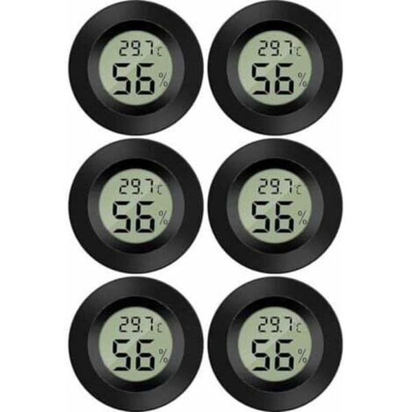 6-pack mini digital LCD-termometer och hygrometer (-50°C till 70°C)
