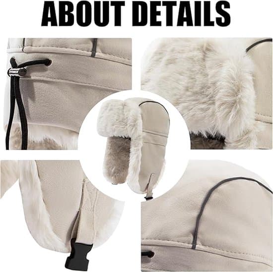 Pilotkasket - Unisex - Med øreklapper - One size - Beige