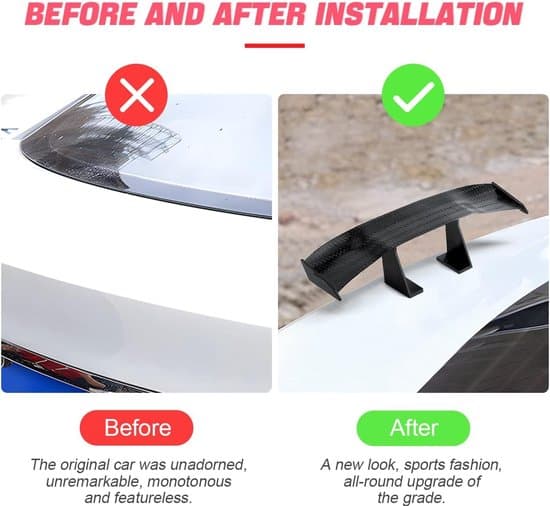 Mini Universal Bilspoilerkit - Tre-delat set - Kolfiberkonstruktion - Svart