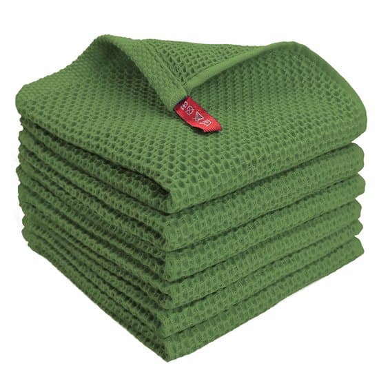 6-pack 30x30 cm Olivgröna Extra Mjuka Köksdukar i Bomullsnät