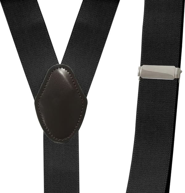 Justerbare Y-formede seler i polyester til mænd med quick-release spænder og robuste clips (sort)